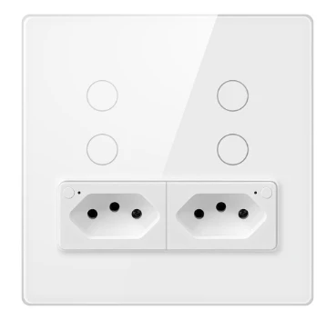 

Smart Switch, Brazilian Regulation, WiFi, Wall Light Switch with Outlet, 4X4 Alexa Voice Control