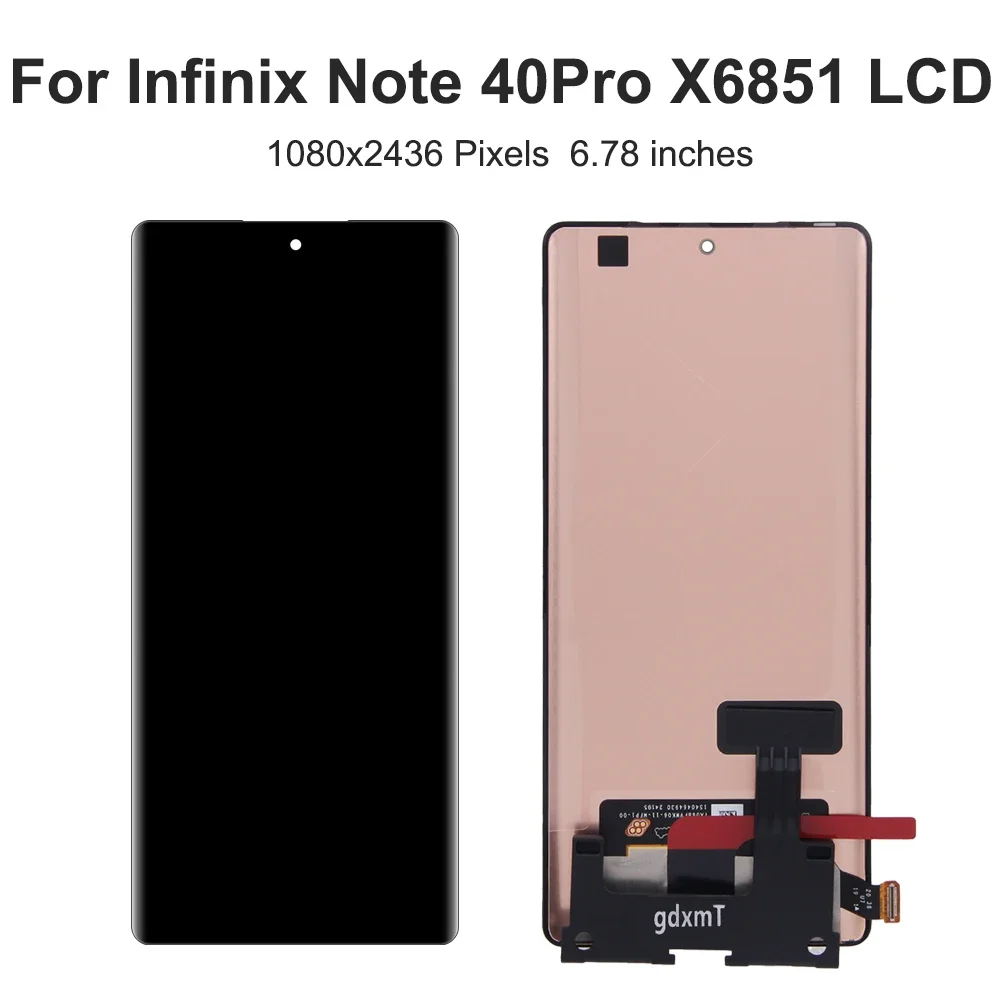 For Infinix Note 40 Pro 6.78\'\'For Note40 Pro 5G X6851 LCD Display Touch Screen Digitizer Assembly Replacement