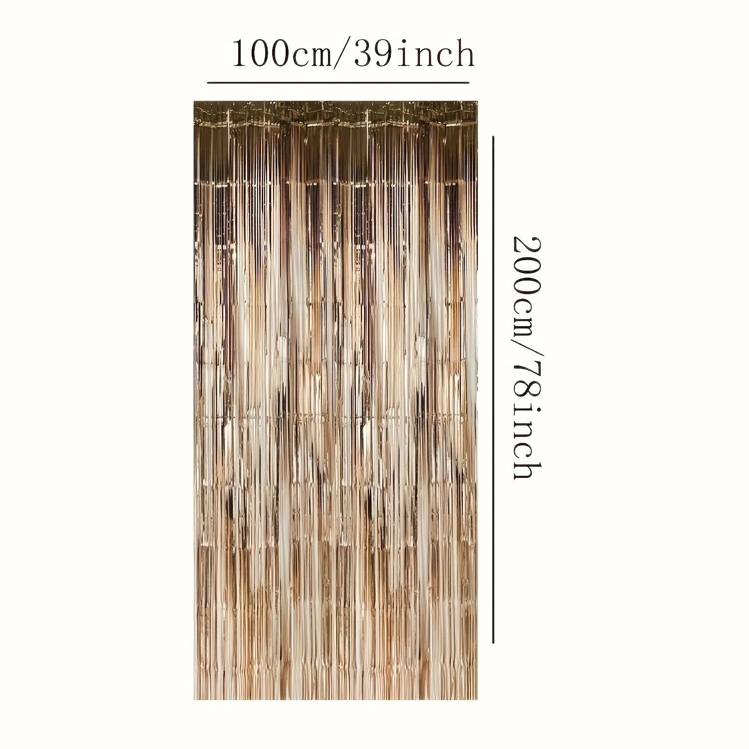 2pack Champagne Tassel Background Decoration Set Metallic Foil Tassel Curtain Background Suitable for important scene