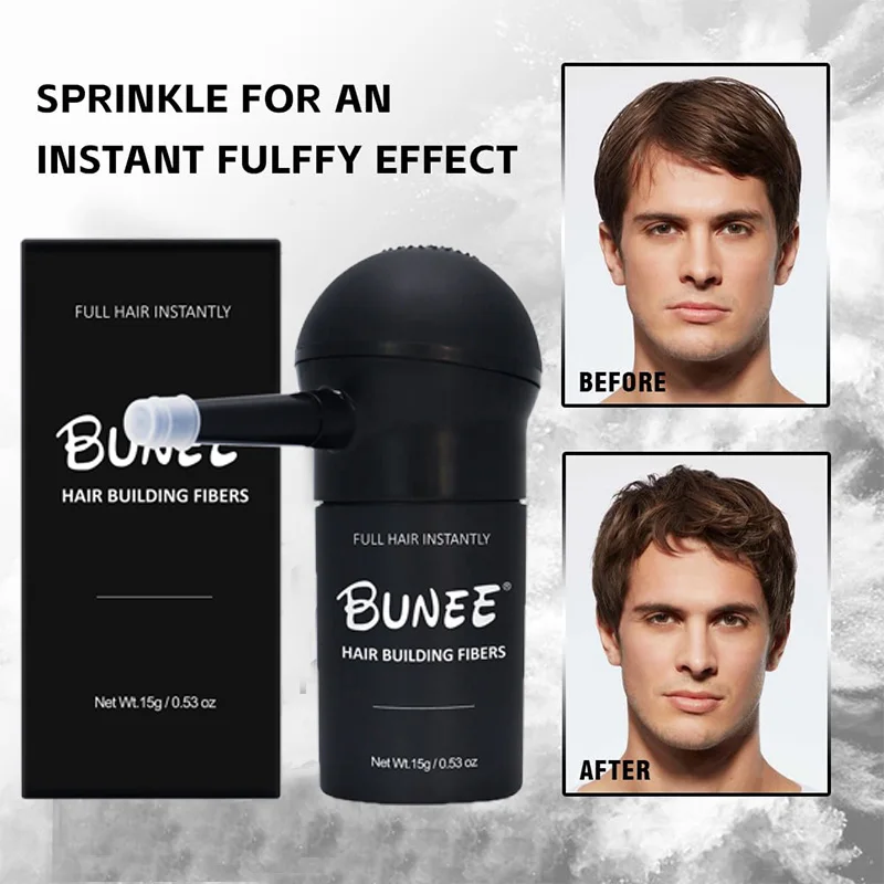 

BUNEE Hair Building Fiber Natural Keratin Fiber for Fills Part Lines Instant Hair Thickening Powder Dense Hair Growth Styling