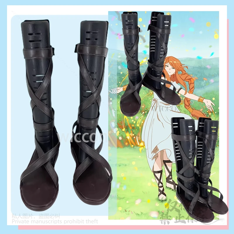 

Anime Frieren: Beyond Journey's End Cosplay Costume Flamme PU Leather Shoes Handmade Female Halloween Roleplay Party Customized