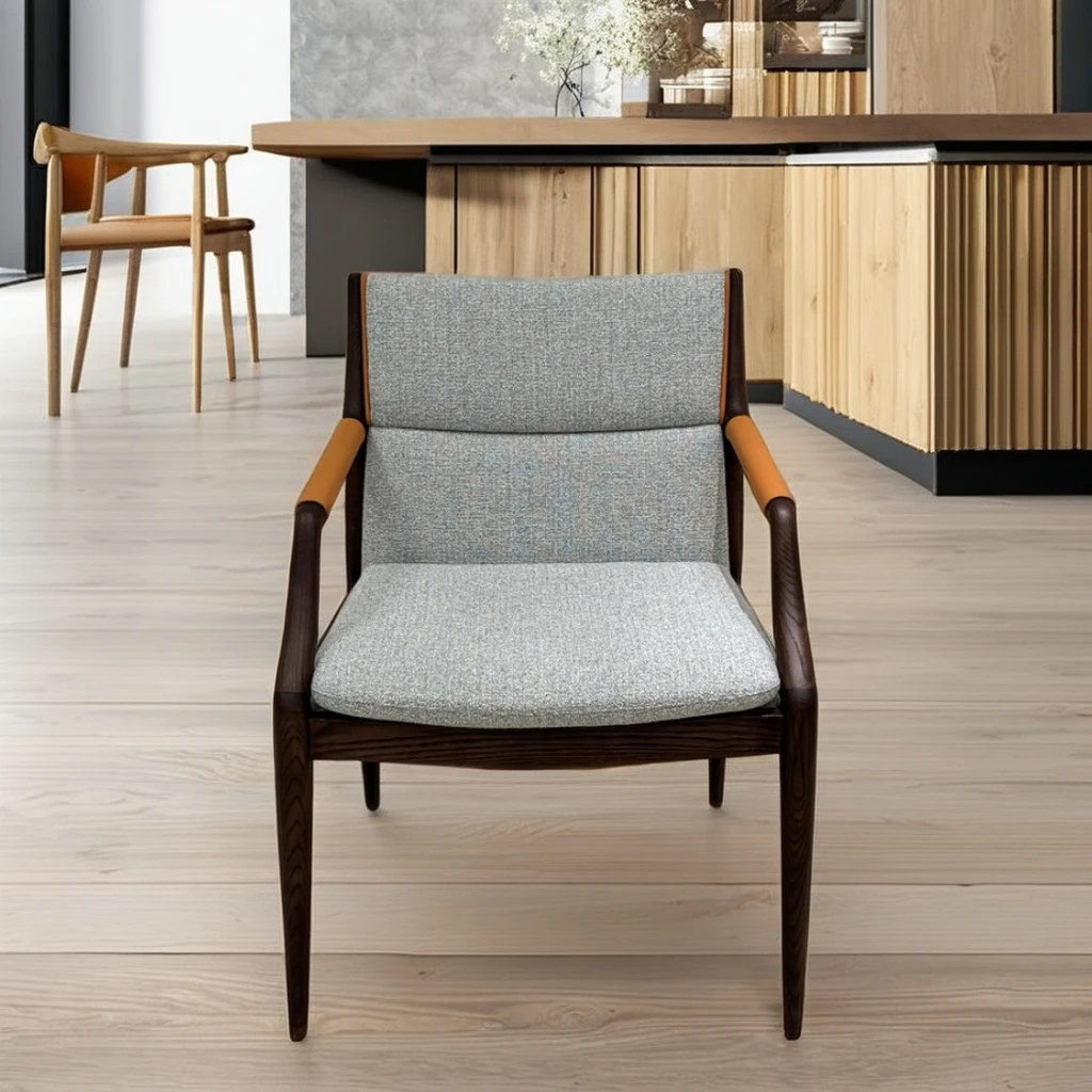 

Modern Nordic Home Office Chair Light Luxury Dining Room Leather Upholstery Fabric Seat For Kitchen Hotel Party Cafe Villa Use