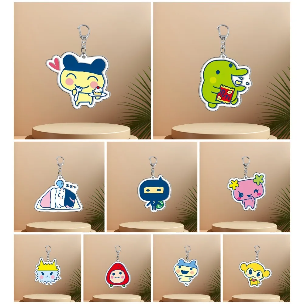 

DIY Electronic Pet Cartoon Anime Keychain Decoration Pendant Kuchipatchi Mametchi Memetchi Anime Peripheral Holiday Gift