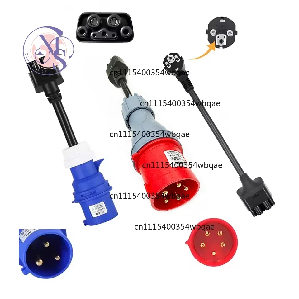 ZOCI-FOR-16A 32A EV Charging Adapter CEE SCHUKO Extension Cord Connector 240V