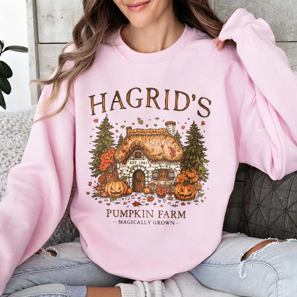 Hagrid's Pumpkin Farm Unisex Sweatshirt Fashion Trendy Pullovers Casual Cotton Streetwear Cozy Fall Apparel Magic Cottage Hoodie