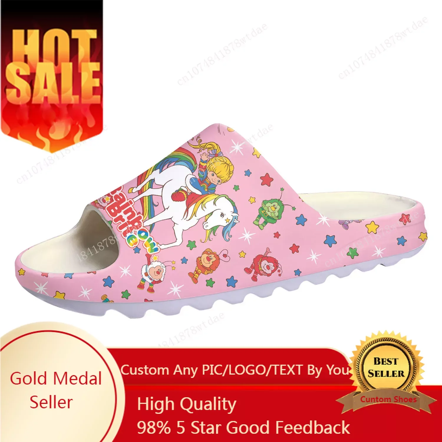 

Brite Soft Sole Sllipers Rainbow Mens Womens Teenager Home Clogs Anime Step In Water Shoes On Shit Customize Sandals