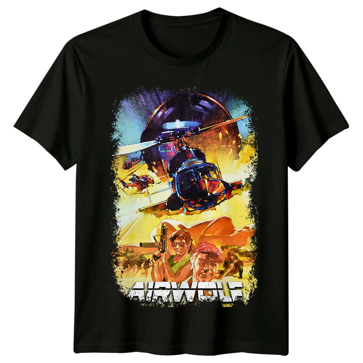 

Airwolf- The Movie (1984) Movie Poster Inspired T-Shirt Retro 80s Tee Unisex