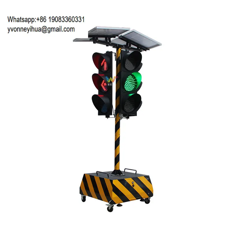 Smart Controller Intelligent Semaphore Signal Traffic Lights Temporary Road Moveable Solar Led Traffic Light Equipment