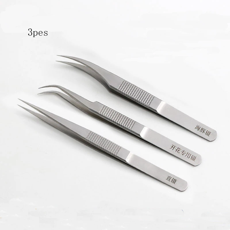 

Grafting eyelash blossom beauty eyelash professional with tweezers high precision tools dolphin golden feather clip set