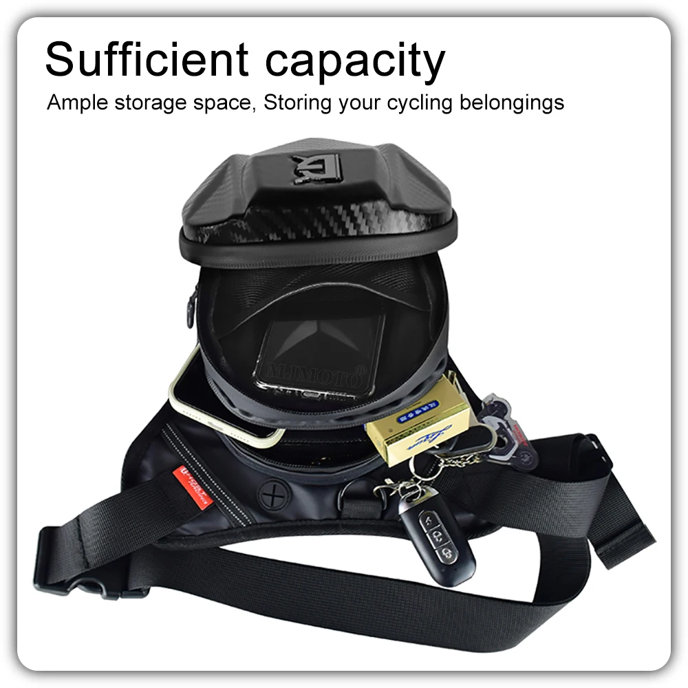 Waterproof Leg Bag Motorcycle Drop Leg Side Bag Men Lady Carbon Fiber Hard Shell Outdoor Casual Waist Bag Motorbike Hip Bum Pack