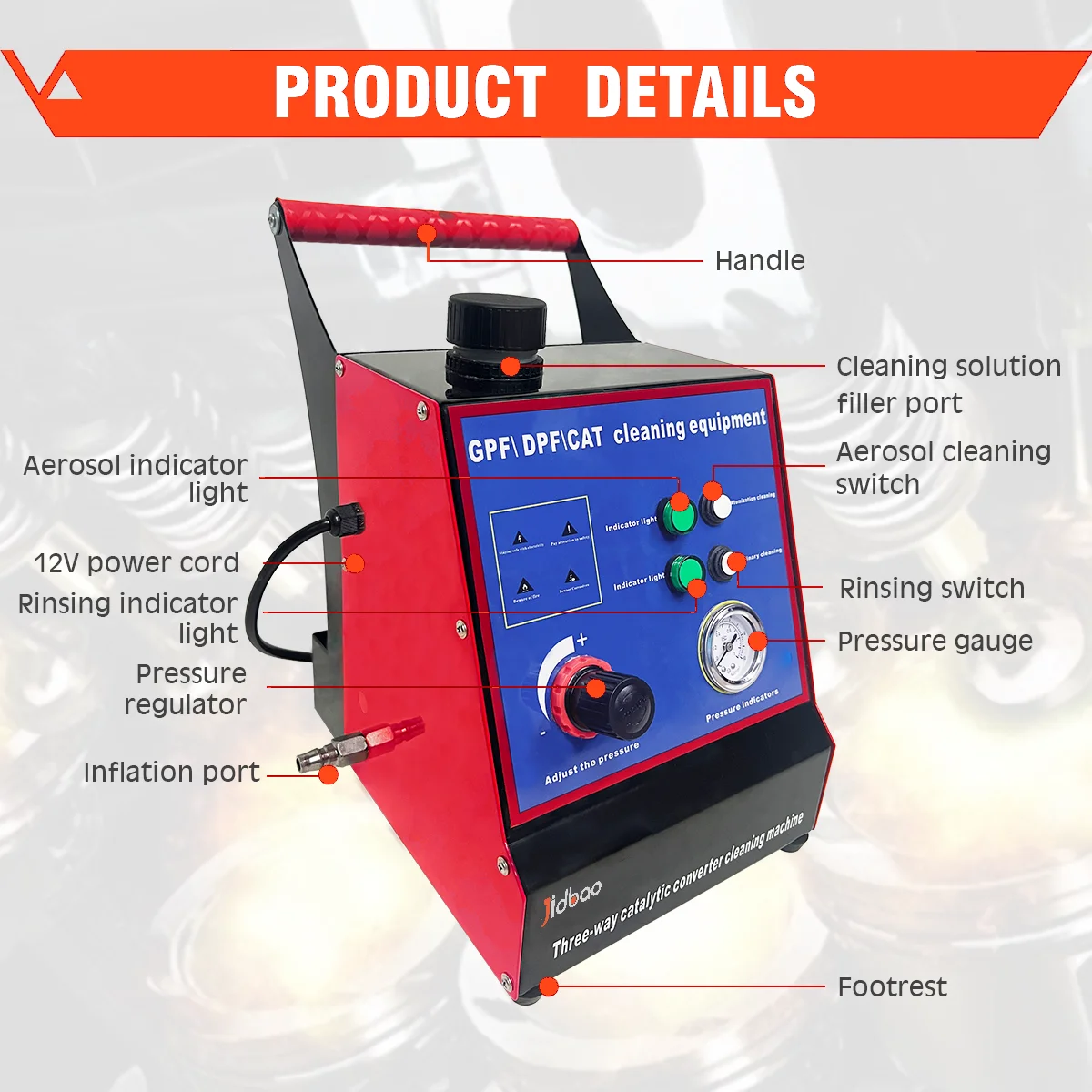 Quick-connect Automotive Exhaust Systems Cleaning Machine High-Efficiency Metal Catalytic Car Care Equipment