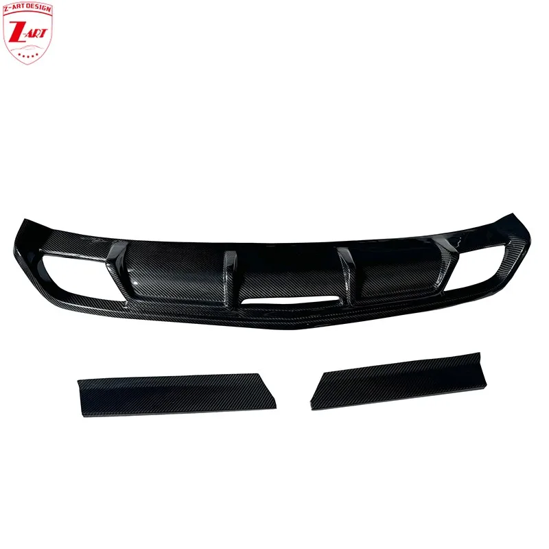 Z-ART Dry Carbon Fiber Rear Diffuser for CTS Prepreg Carbon Fiber Rear Chin for CTS 2014-2018 Add On Lip