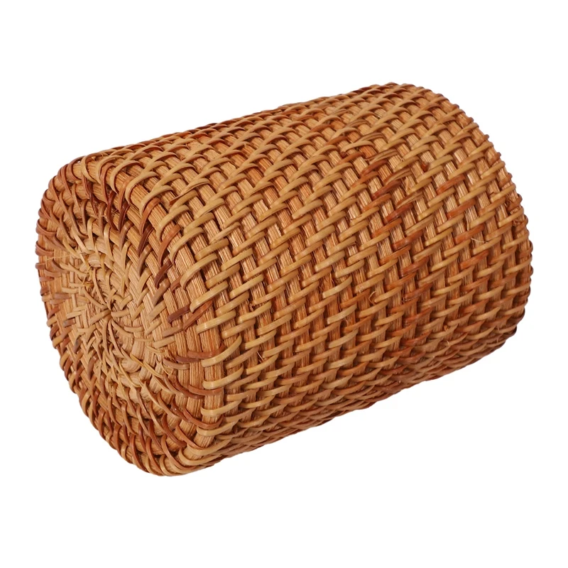2X Rattan Chopsticks Tube Shovel Spoons Bucket Dinner Knives Forks Tableware Storage Box Home Storage Baskets A
