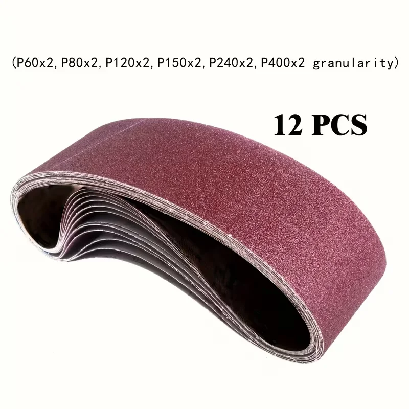 

12Pcs 4x36" Sanding Belts 100x915mm 60-400 Grit Aluminum Oxide Sander Belts for Portable Belt Sander