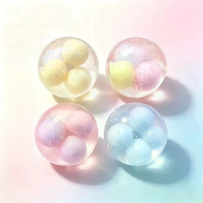 Mochi Stress Relief Balls Crunchy Sound Stretchable Macaron Colors For Kids Adults Home Office Relaxation