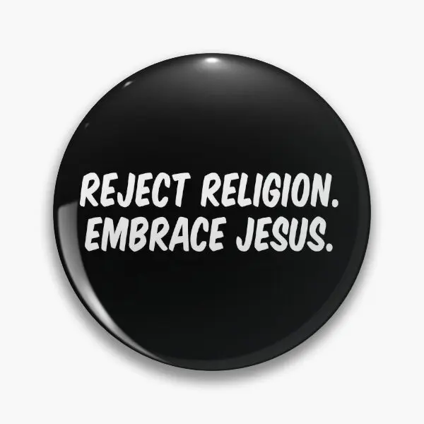 Reject Religion Embrace Jesus  Soft Button Pin Gift Creative Cute Fashion Metal Collar Cartoon Clothes Jewelry Lapel Pin Badge