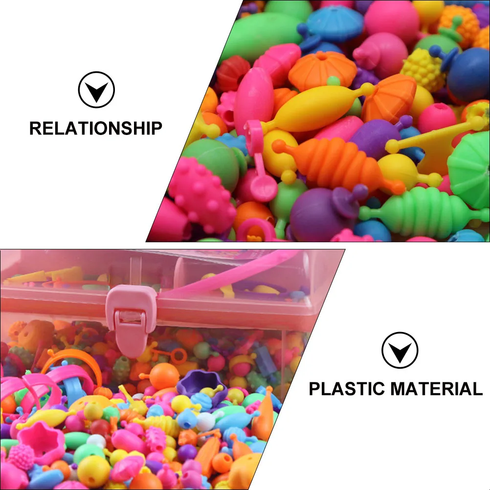 1Set Pop Beads Children's DIY Accessory Bright Sturdy Plastic Beads for Crafting Bracelets Handmade Decorative Playset Fun Gift