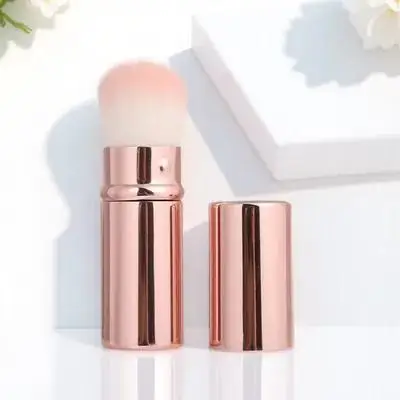 1 brocha para colorete, herramienta de maquillaje de nailon para base en polvo, contorno, resaltador, brocha cosmética para mujer, tamaño de viaje