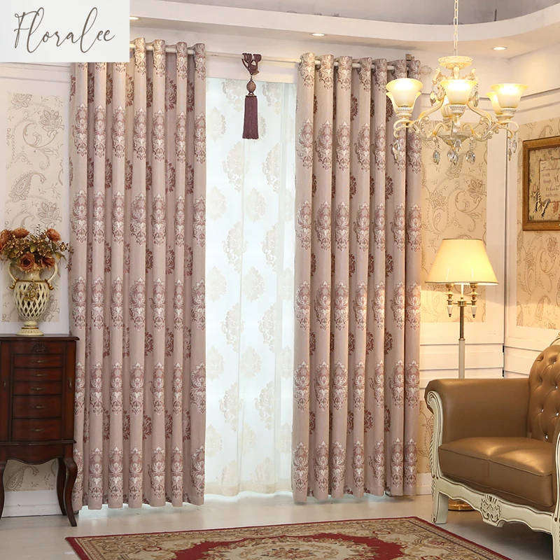 European Style High-end Jacquard Curtains for Living Room Bedroom Dining Balcony Thickened Black-to-ceiling Curtains Custom Size