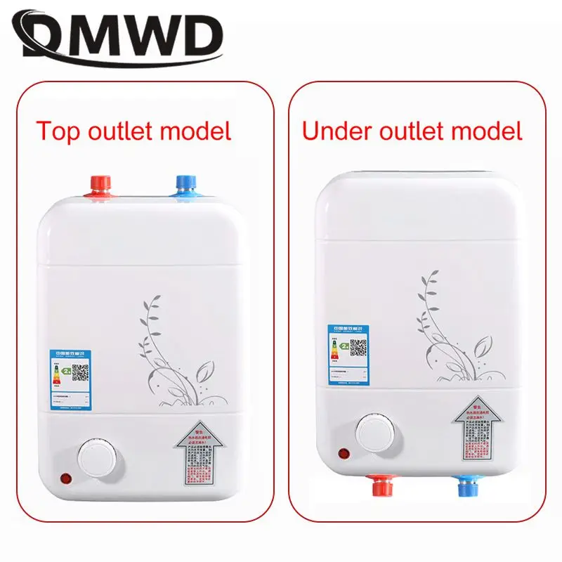 DMWD 8L 1500W Tipo di Stoccaggio Top/Sotto Presa Cucina Scaldabagno Elettrico Riscaldamento Istantaneo Caldaia Acqua Lavaggio Scaldabagno