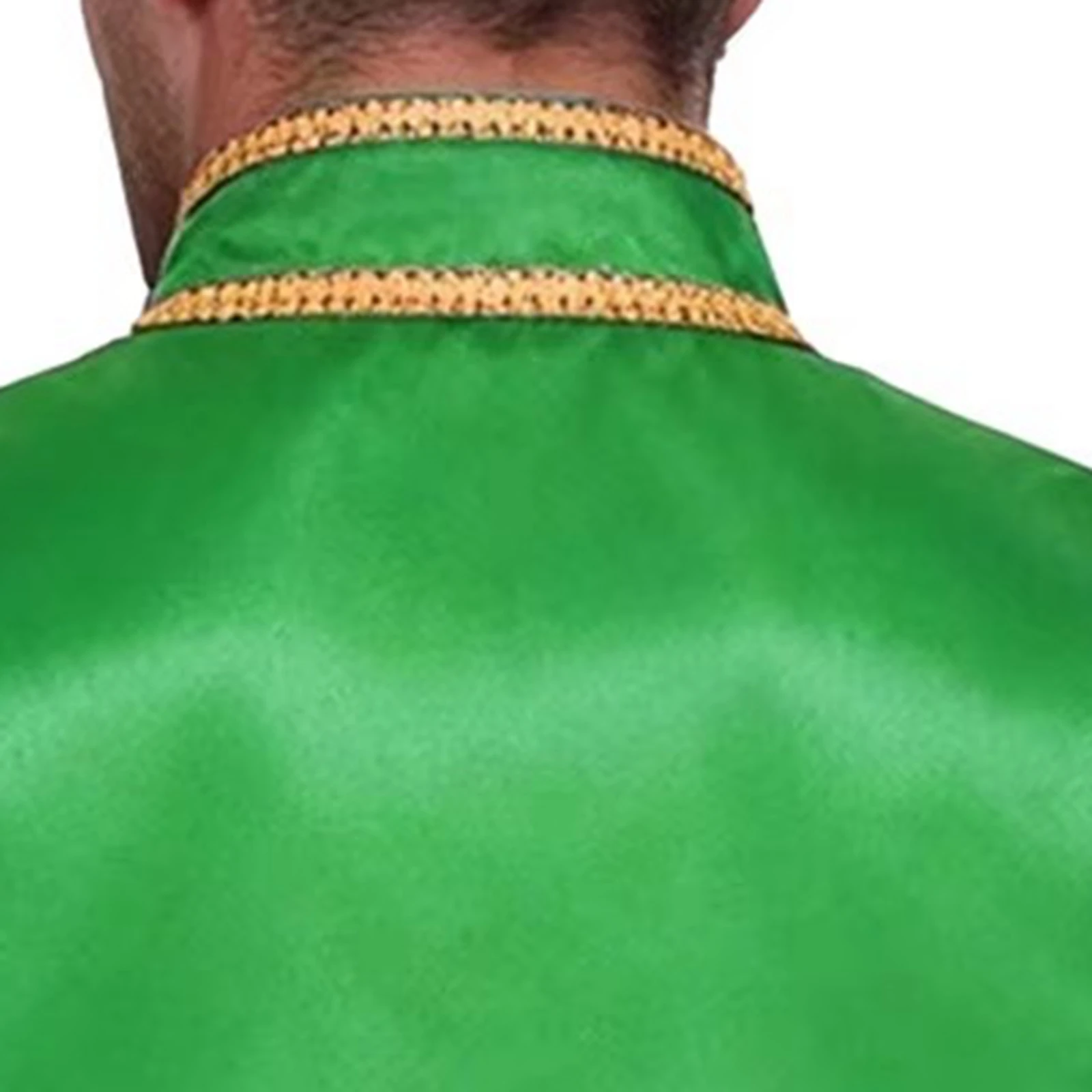 Chaleco Abierto con Cuello Alto y Manga Corta con Ribete Dorado para Disfraz de Príncipe Árabe, Ideal para Halloween, Cuentos de Hadas y Juegos de Rol