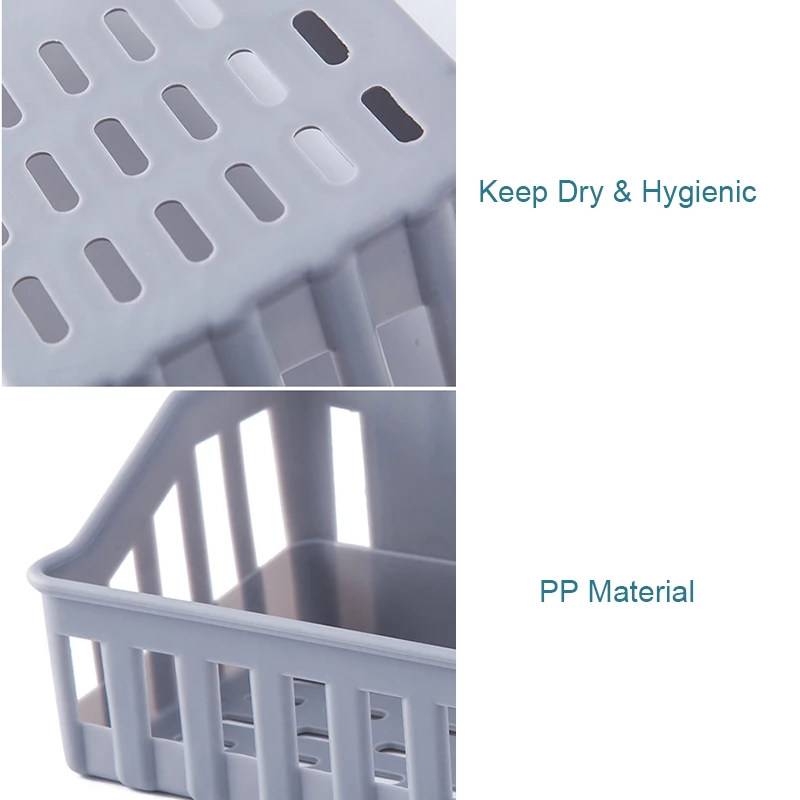 Solid-Color Hollowed-Out Empty Storage Rack Plastic Multi-Functional Storage Rack Bathroom Porous Draining Storage Basket