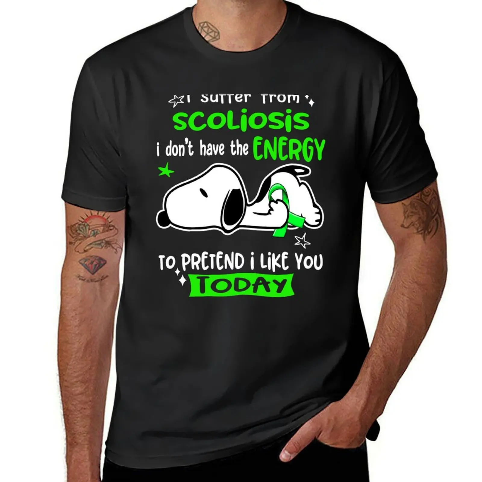 

I Suffer From Scoliosis I Do Not Have The Energy To Pretend I Like You Today T-Shirt anime street wear Clothing men t shirts