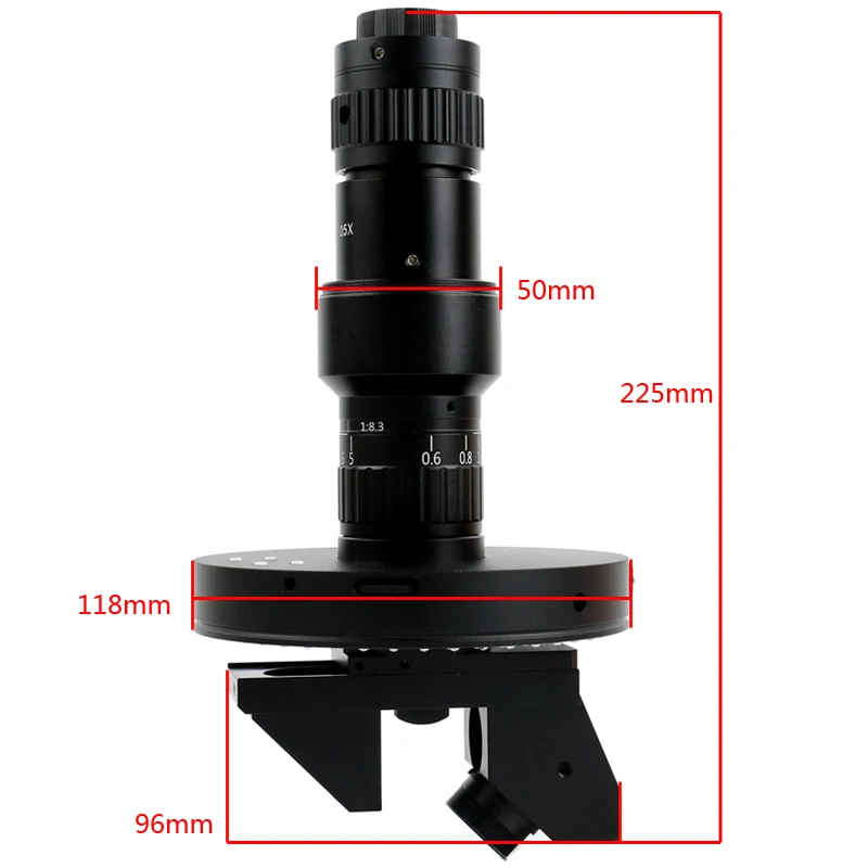 2D 3D Industrial Stereoscopic Monocular Lens 0.6X-5X  200X C mount Zoom Lens 208pcs LED Light For HDMI USB Microscope Camera