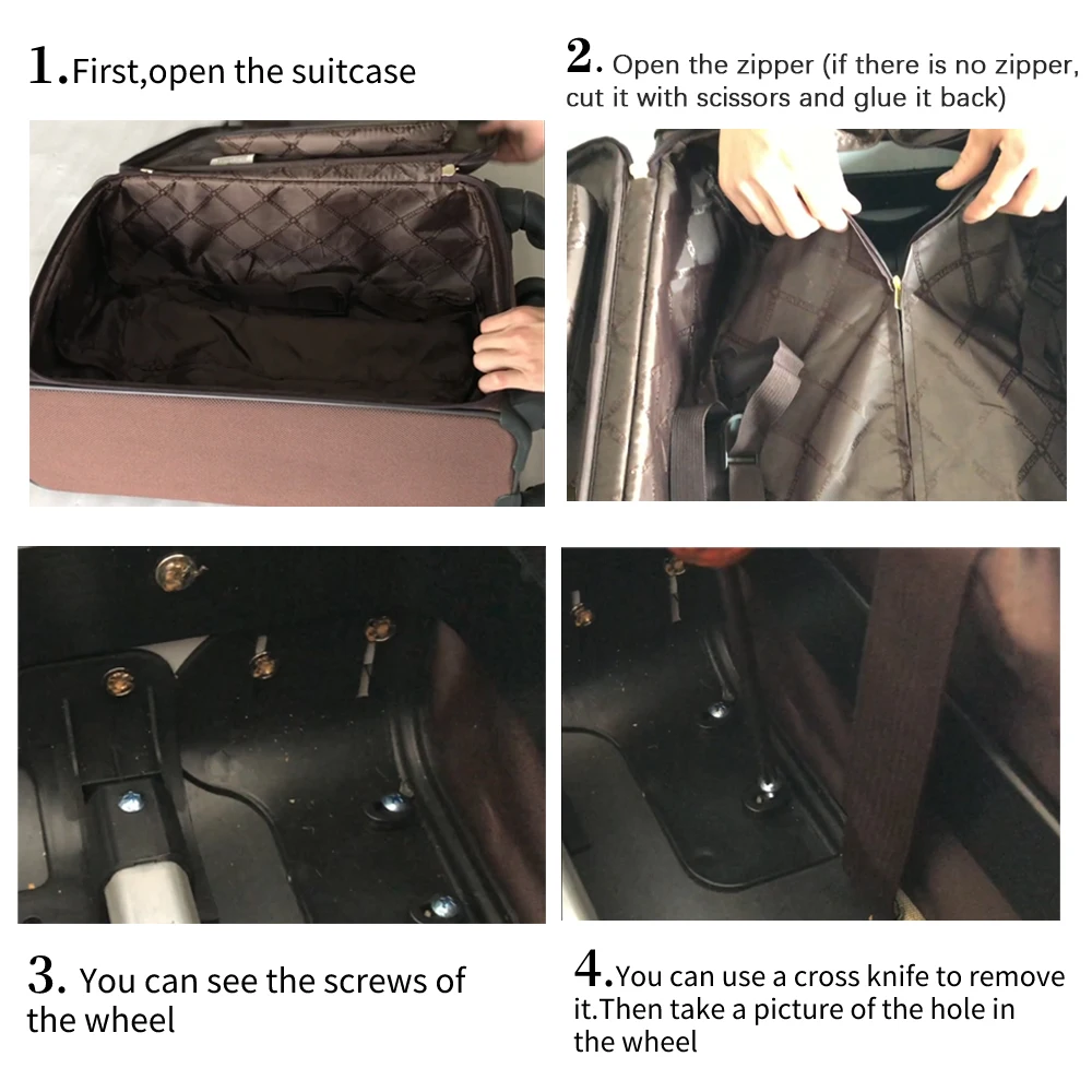 Suitcase Wheel Accessories Silent Wear-Resistant Universal Wheel Trolley Case Suitcase Leather Luggage Accessories Wheel Wheels