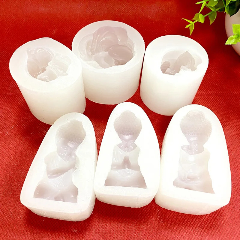 3D Buddha Silicone Candle Mold Church Maitreya Buddha Craft Plaster Epoxy Resin Making Supplies Diy Handmade Candle Making Kit