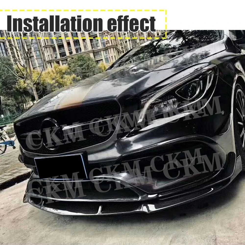 Carbon Fiber Front Bumper Lip Spoiler Flaps Canard for Mercedes Benz CLA Class W117 CLA45 AMG 2016 2017 2018 Car Trim Cover