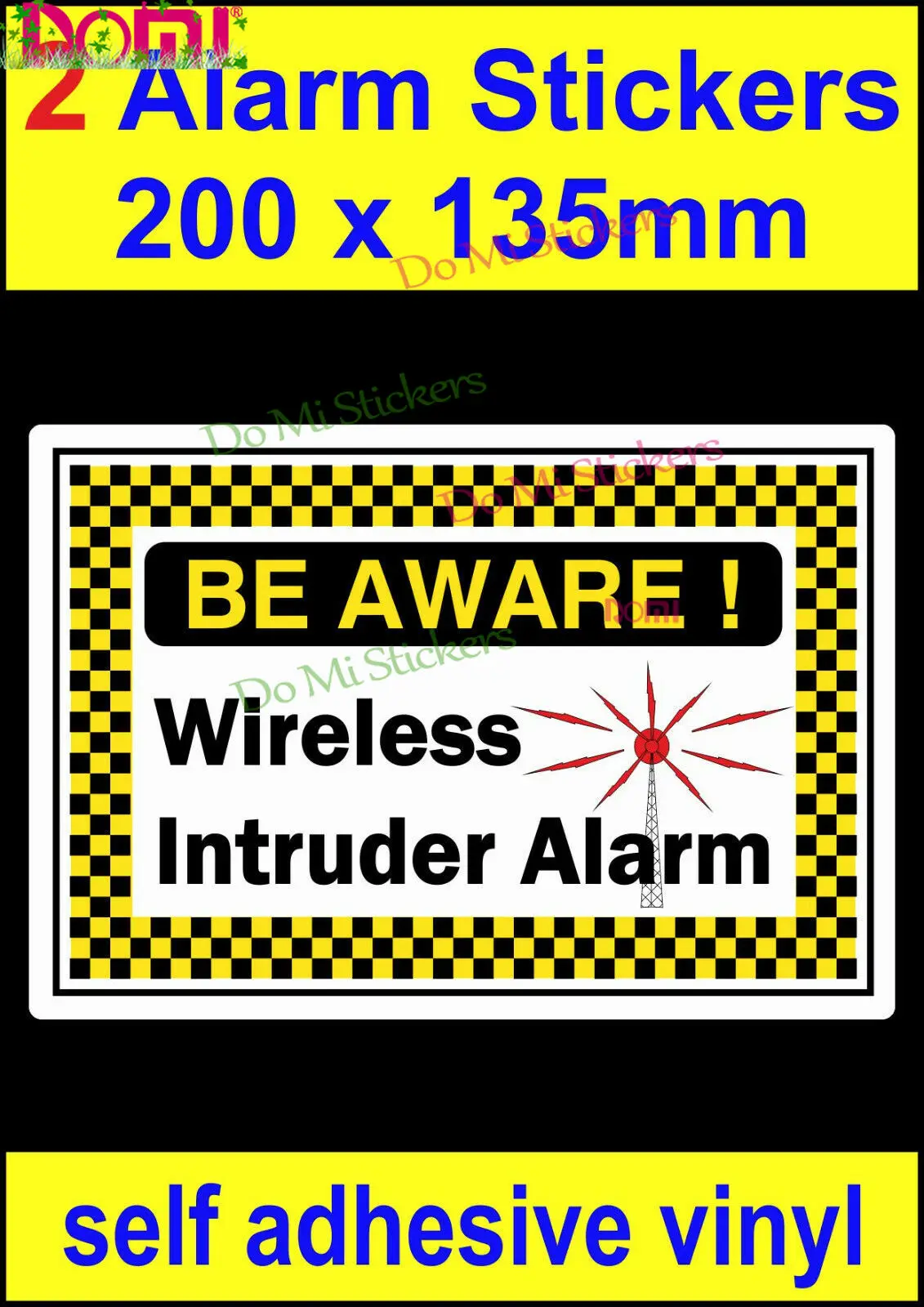 2 Be Aware Wireless Intruder Alarm Stickers Warning Security Camera Sign Cctv Die Cutting Waterproof PVC