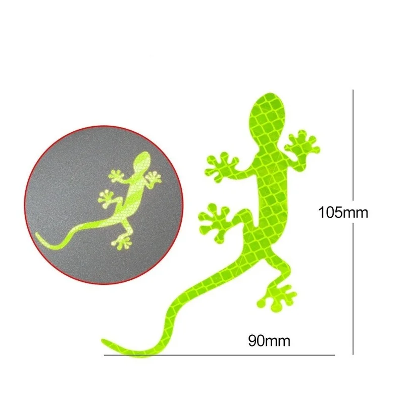 2Pcs Car Reflective Sticker Safety Warning Mark Cars Auto Exterior Accessories Night Driving Warning Gecko Strip Light Reflector