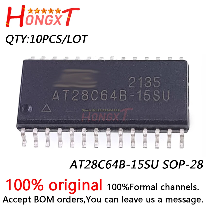 10PCS 100% NEW  AT28C64B-15SU SOP-28.Chipset