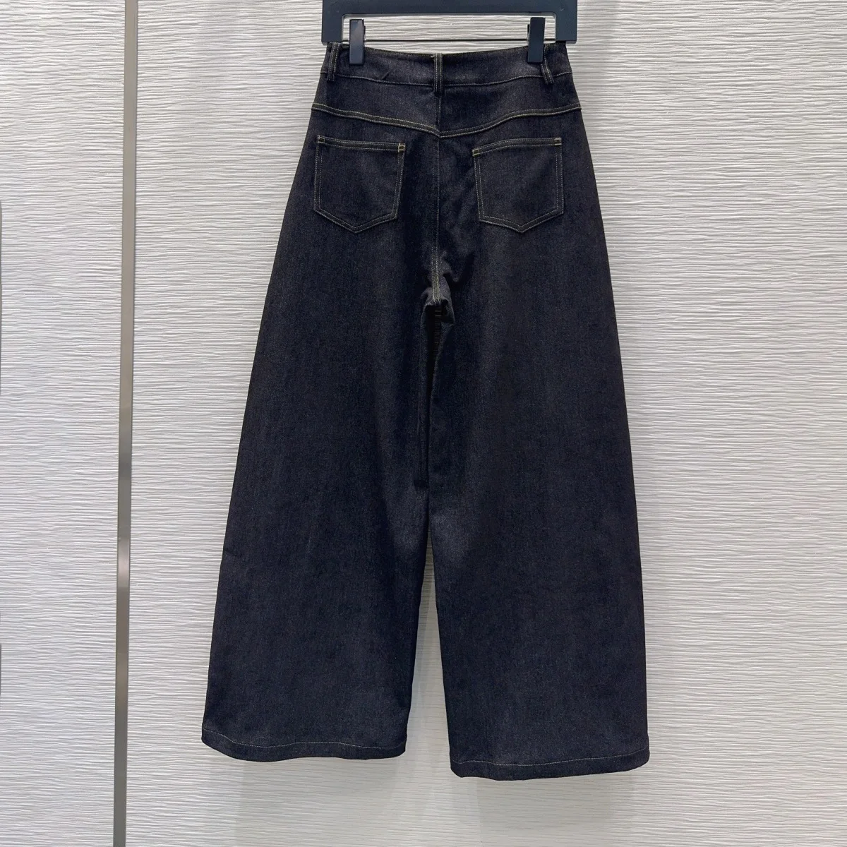 High Quality Women Dark Denim Wide Leg Jeans High Waist Loose Long Trousers lyt26101935