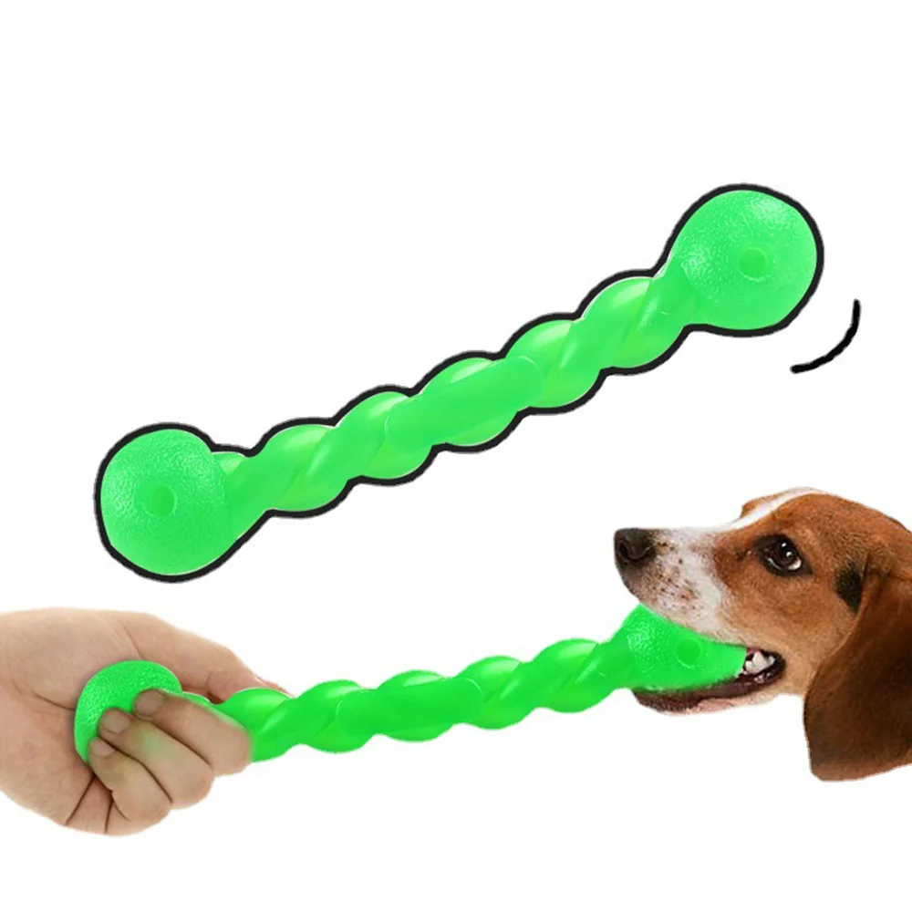 Dog Chew Toy Durable Pet Rubber Interactive Training Spiral Soft Rubber for Tooth Cleaning Anxious Chewers Bite-Resistant Toy