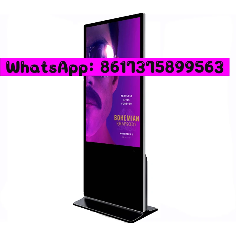 Señalización Digital interior 4K 43 50 55 pulgadas 7*24 horas 2160P retrato pantalla dividida soporte de suelo pantalla LED de póster con Software CMS