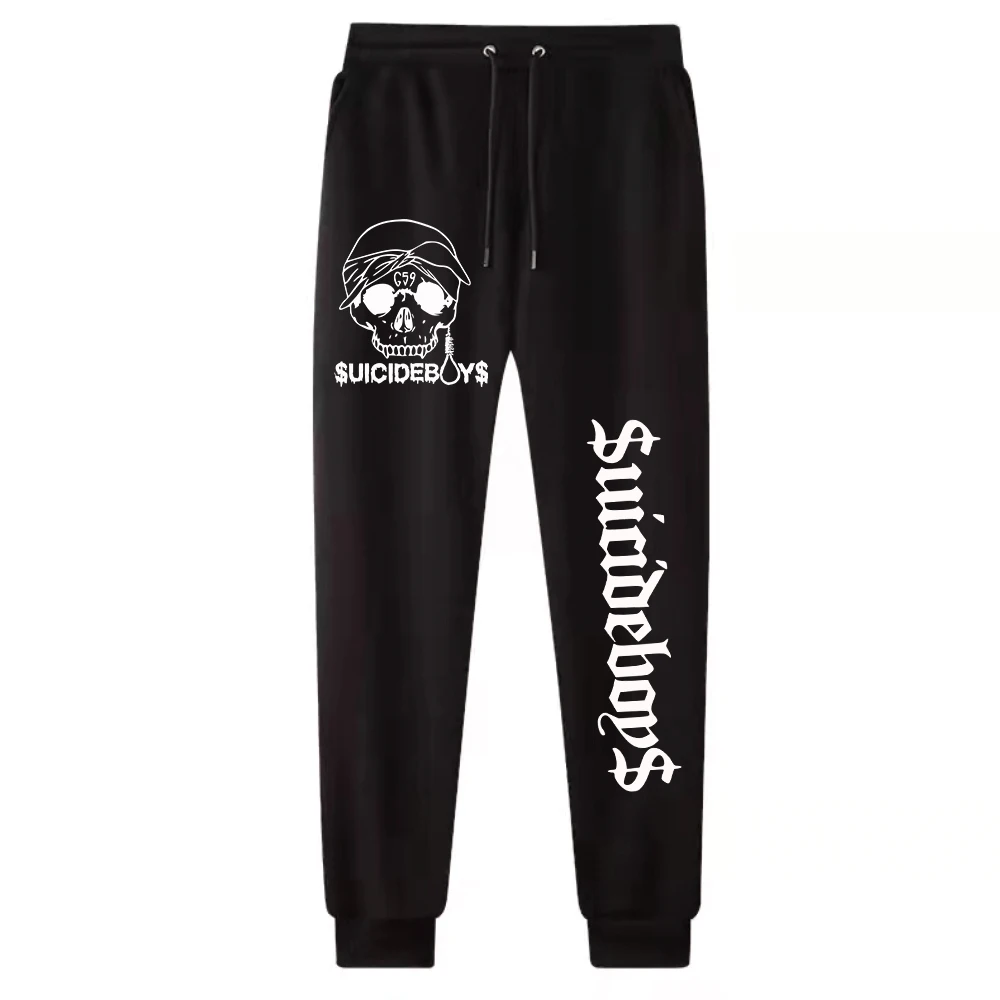 Pantalones de esqueleto de Suicideboys para hombre y mujer, ropa de calle Harajuku