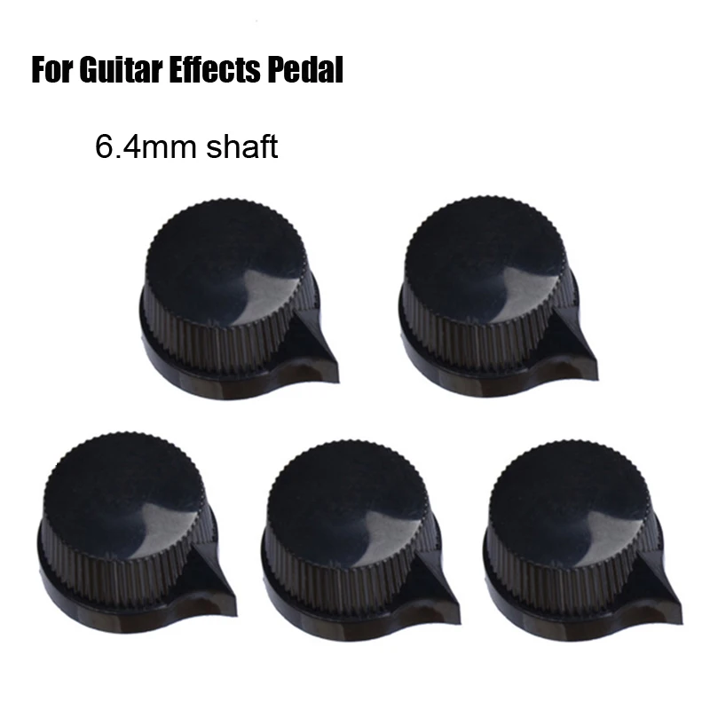 5Pcs The Black 6.4mm shaft Guitar Effects Pedal Pointer Small Chicken Head Knob 1/4\