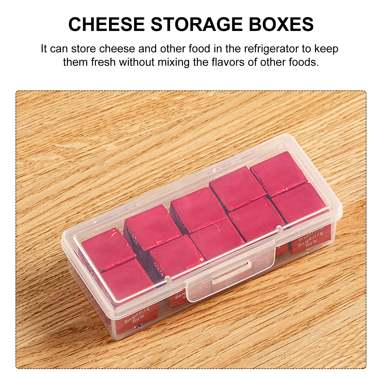 

1pcs 【123】Cheese Slice Storage Box Flip Lid Cheese Container For Fridge Reusable Plastic Food Box Stackable Kitchen Refrigerator