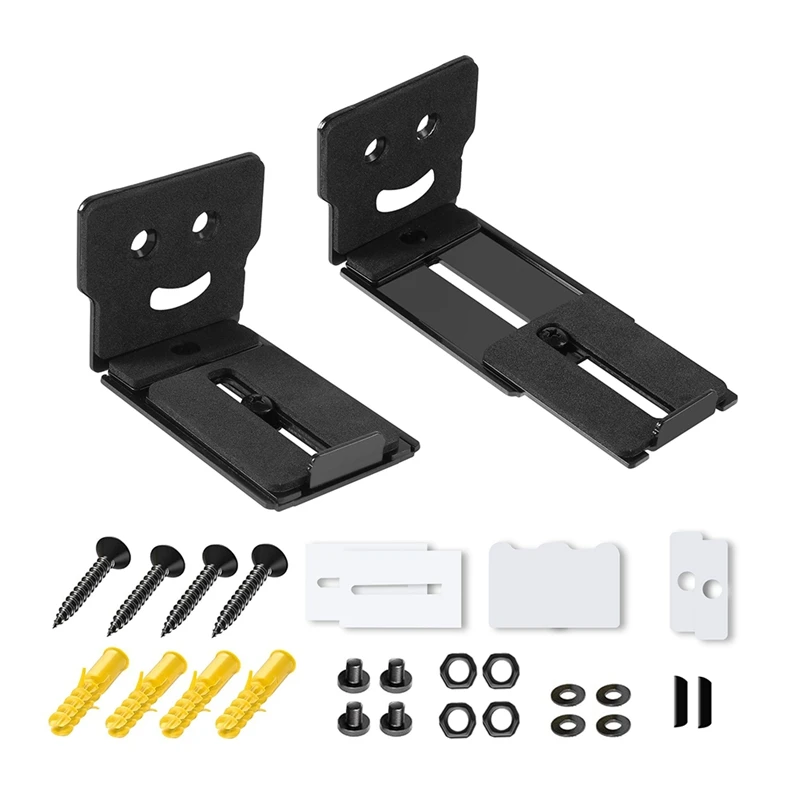 Top-2Pcs Speaker Wall Mount Floating Rack For Home Theater,Extendable Arm Floating Hangers For  Samsung Soundbar Speaker