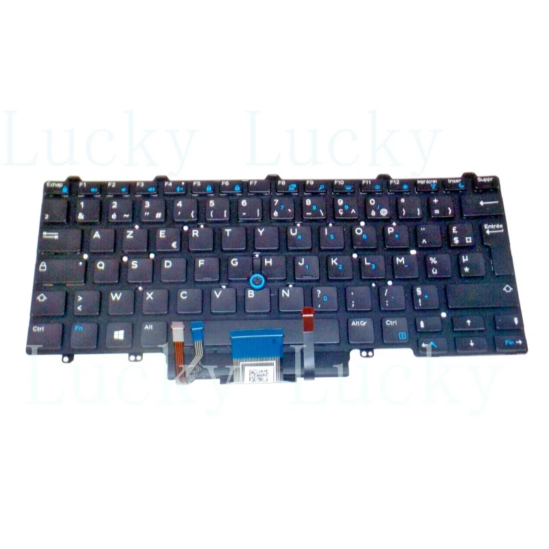 f New for  Dell Latitude 5490/7490 Laptop French English Backlit Keyboard C5YKV