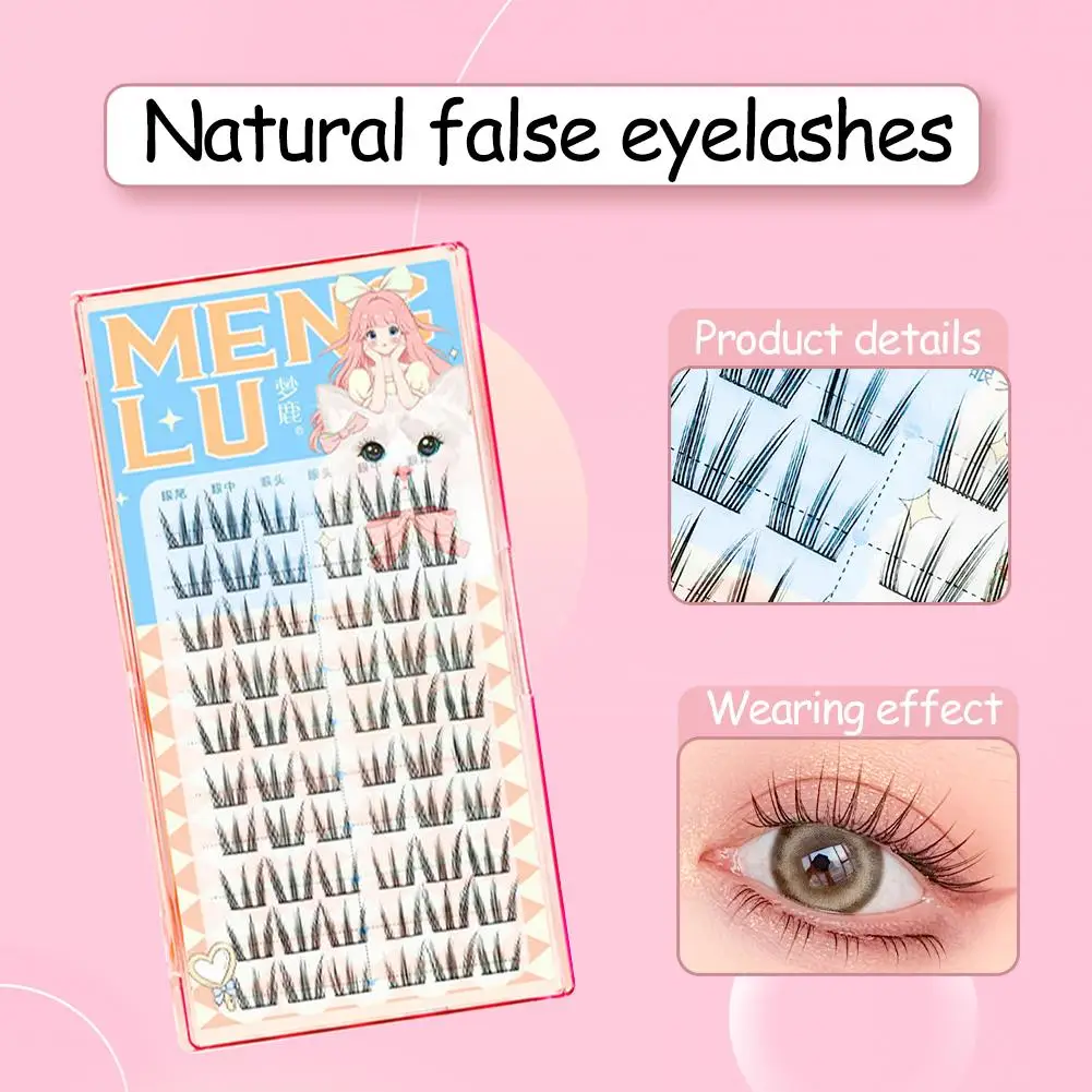 Pestañas postizas naturales de larga duración, herramienta de maquillaje de ojos gruesa, reutilizable e impermeable, autoadhesiva, resistente al sudor, E3X2