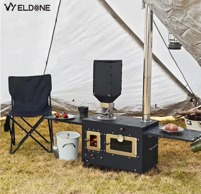 

【Best-selling】Portable Outdoor Iron BBQ Grill Stove Firewood-Fired Folding Design for Camping & Outdoor Use for 3-5 People