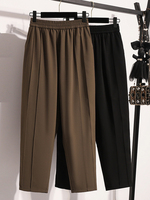 Plus Size Pants Women 2024 Autumn New Fashionable Brown Black High Elastic Waist Large Size Ladies Suit Pants Trousers Hot Sale