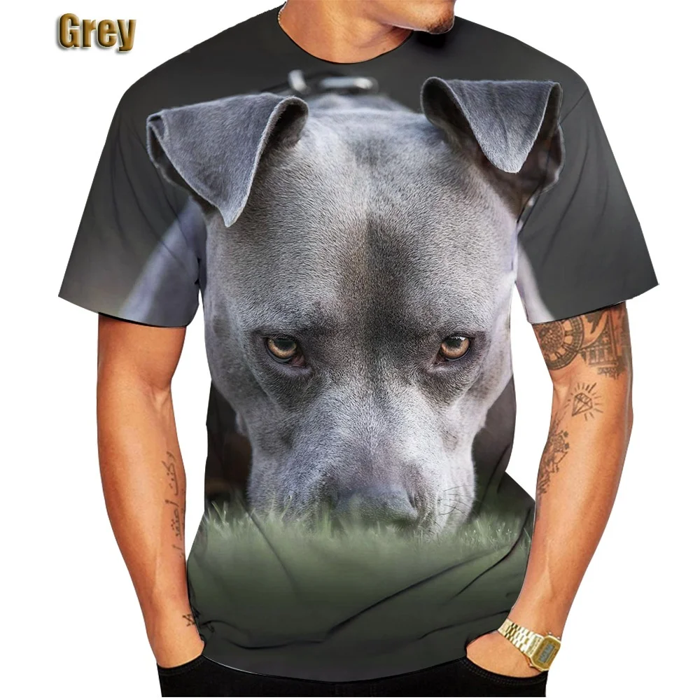 2022 New Listing 3D Pitbull Dog Printed Casual T-shirt Men/women\'s Cool Pitbull Graphic Hipster Short Sleeve Tops Tee