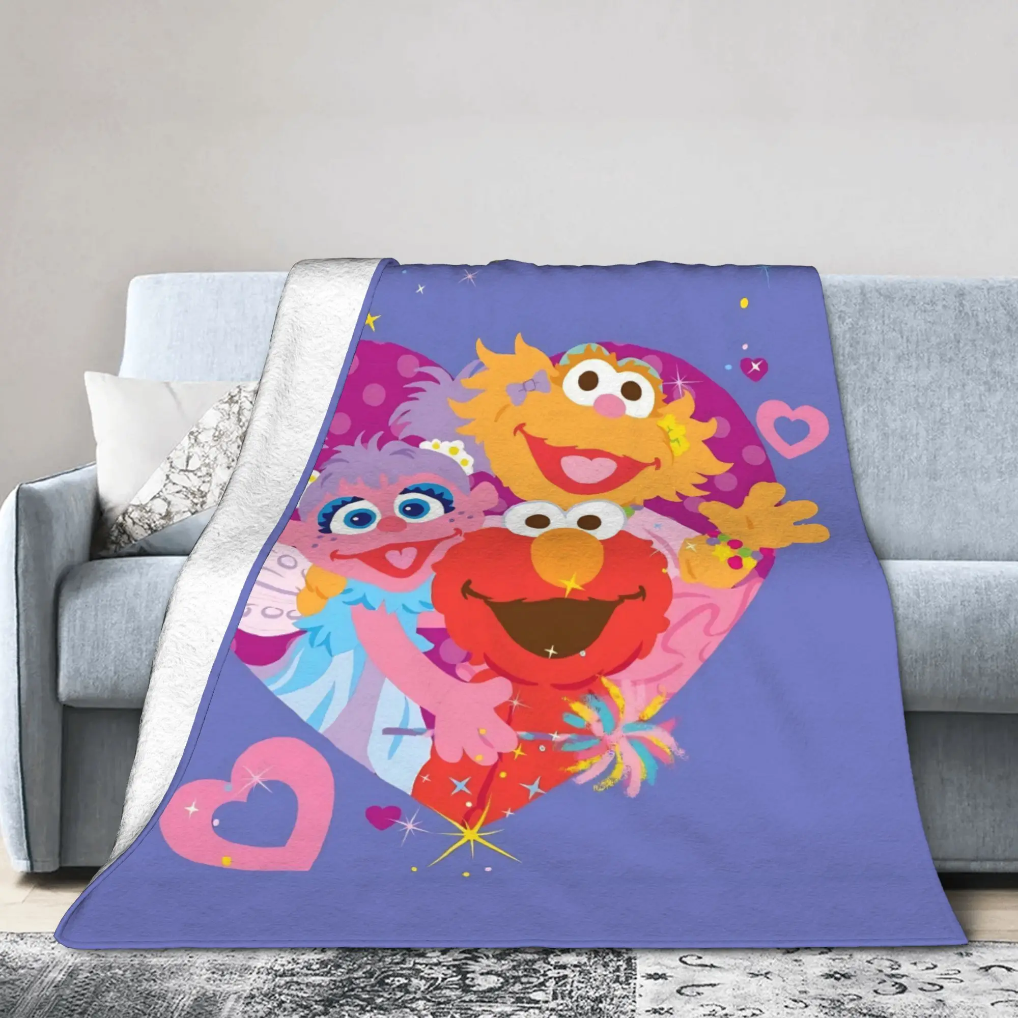 Sesames Streets Knitted Blankets Velvet Abby Cadabby Super Soft Throw Blankets for Airplane Travel Bedroom Quilt