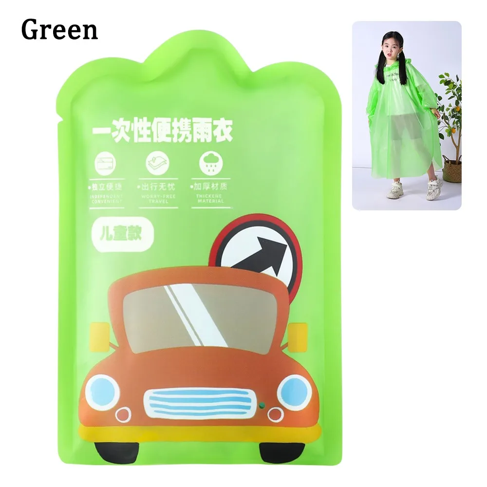 New Vacuum Compression Raincoat Travel Waterproof Rain Coat Durable Card Packaging Reusable Poncho Children
