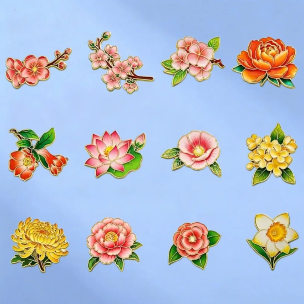 Flower-shaped Enamel Brooches for Men and Women, Bag, Hat, and Clothing Accessories, Party Gifts