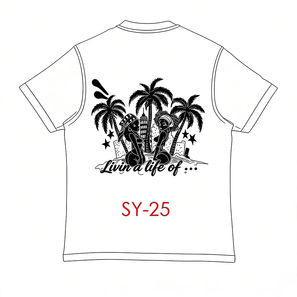 SY-25 Unisex Cotton Short Sleeve Tee Jogger T-shirt Streetwear Hoodie Tracksuit Top Men Women Comfortable Casual Clothing Shirt